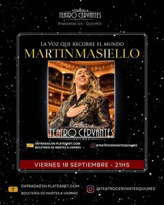 Martín Masiello se presenta en Quilmes con su show lírico pop
